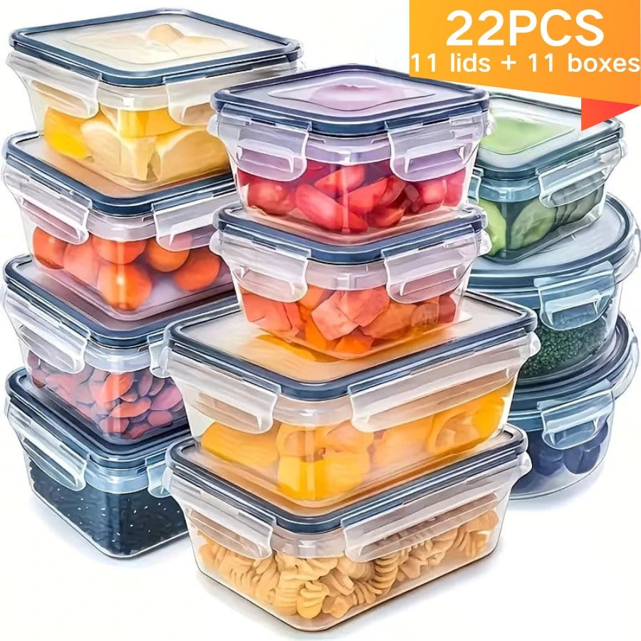 22/24/32/48 Pack Food Storage Containers With Airtight Lids, Meal Prep Containers, Lunch Office Meal For Freezer And Dishwasher.（food-grade PP）