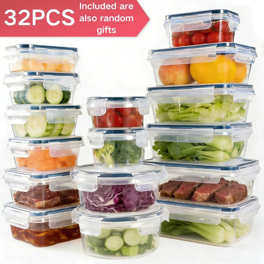 22/24/32/48 Pack Food Storage Containers With Airtight Lids, Meal Prep Containers, Lunch Office Meal For Freezer And Dishwasher.（food-grade PP）